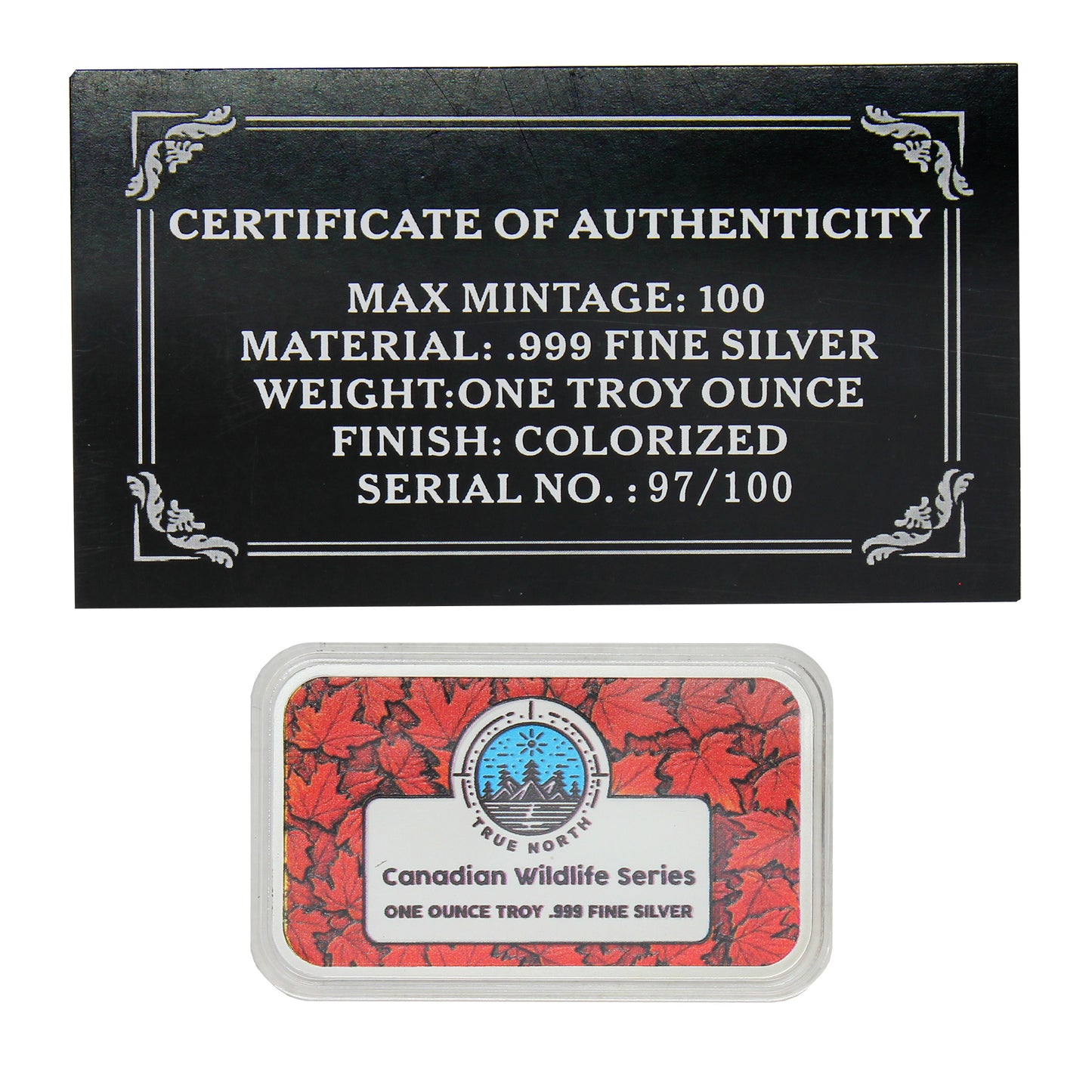 Canadian Wildlife: Canadian Moose Colourized 1oz Silver Bar w COA (No Tax)