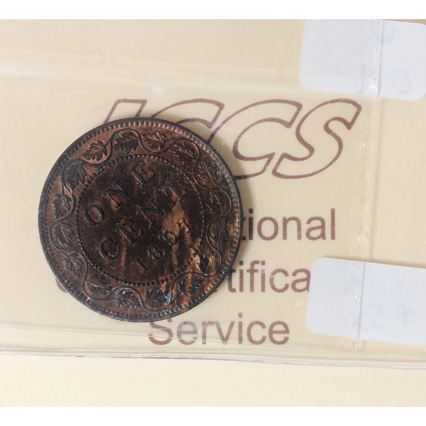 1897 Canada 1-cent ICCS Certified MS60 Brown