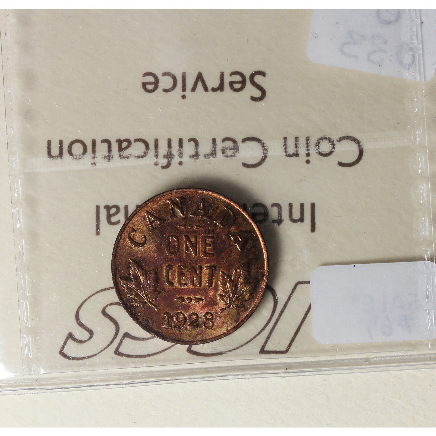 1928 Canada 1-cent ICCS Certified MS63 Red Toned