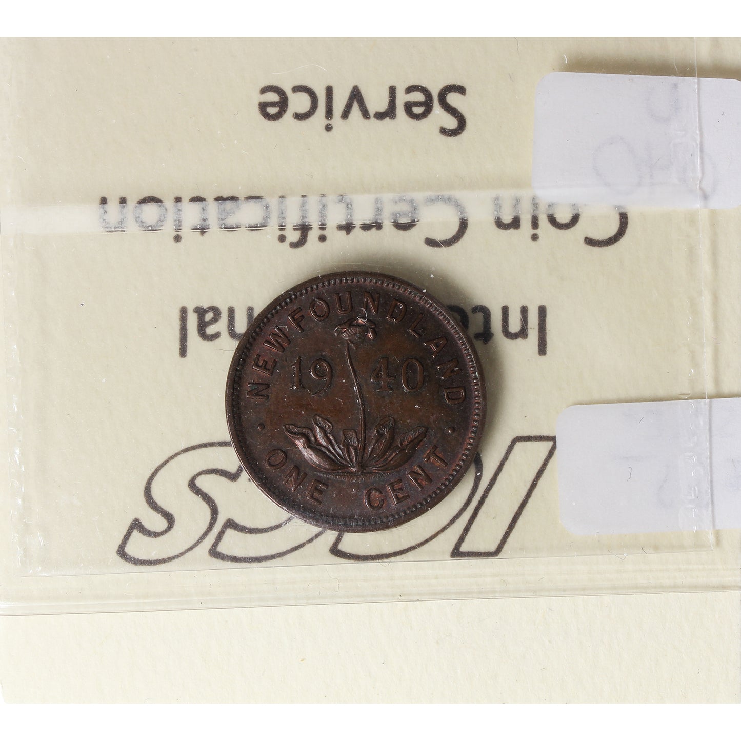 1940 Double 0 Newfoundland 1-cent ICCS Certified AU50