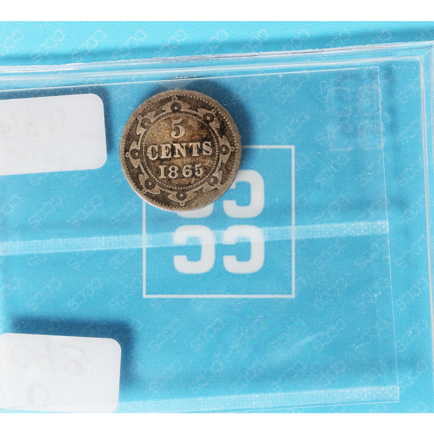 1865 Obv.1 Newfoundland 5-cents CCCS Certified G4 Corrosion