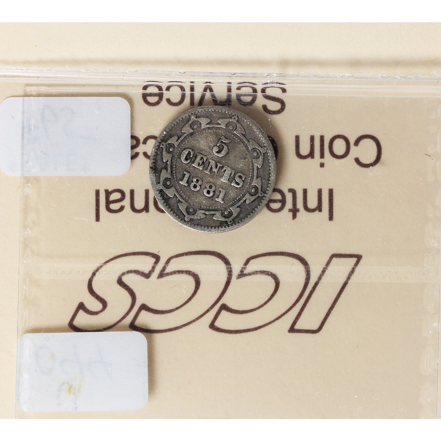 1881 Newfoundland 5-cents ICCS Certified F12 Rim Bump