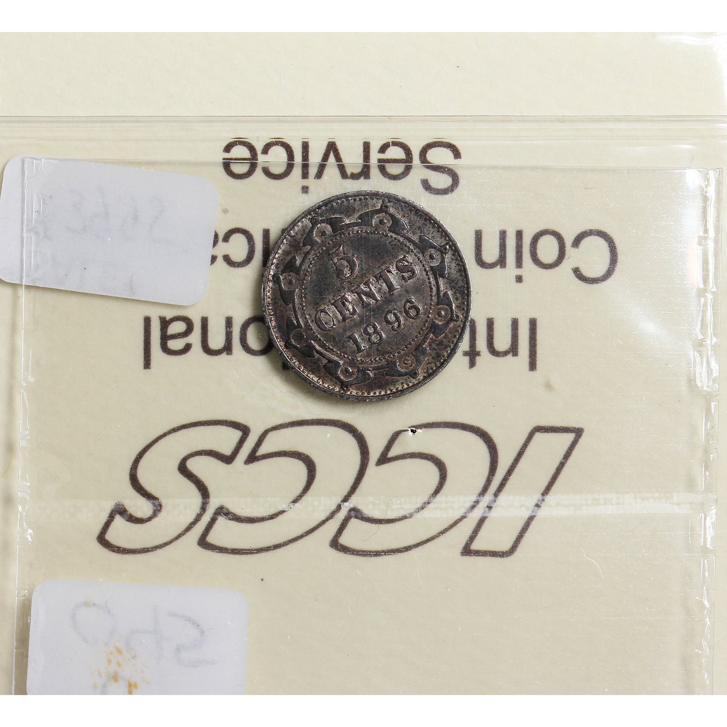 1896 Newfoundland 5-cents ICCS Certified VF30 Toned