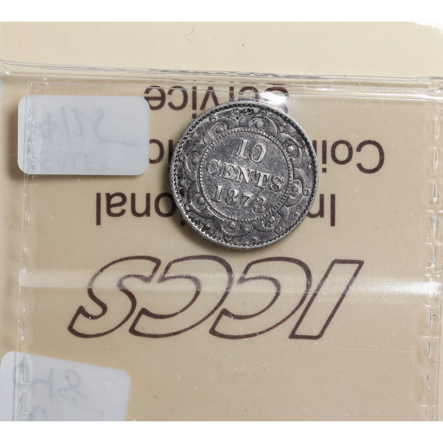 1873 Obv.2 Newfoundland 10-cents ICCS Certified F12 Cleaned
