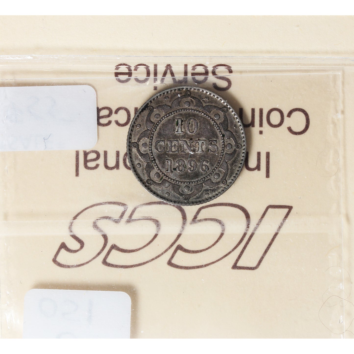 1896 Newfoundland 10-cents ICCS Certified VF30 Toned