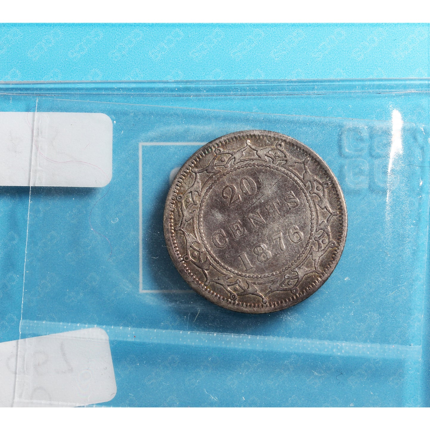 1876H Newfoundland 20-cents CCCS Certified F15 Cleaned