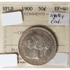 1900 Newfoundland 50-cents ICCS Certified EF40 Lightly Cleaned