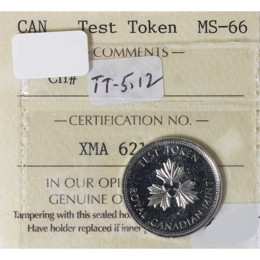 Test Token TT-5.12 Canada 5-cents ICCS Certified MS66