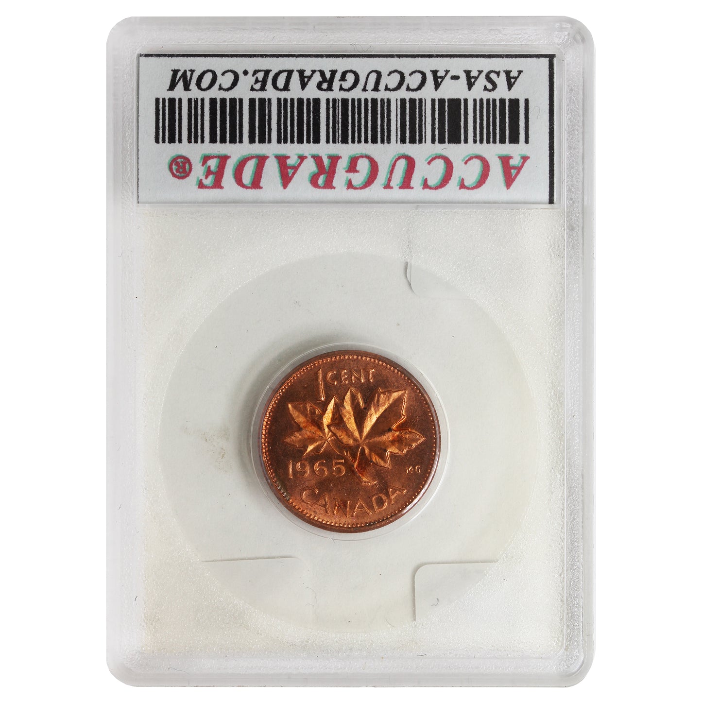 1965 LB-B5 Canada 1-cent ACG Certified MS64 Red