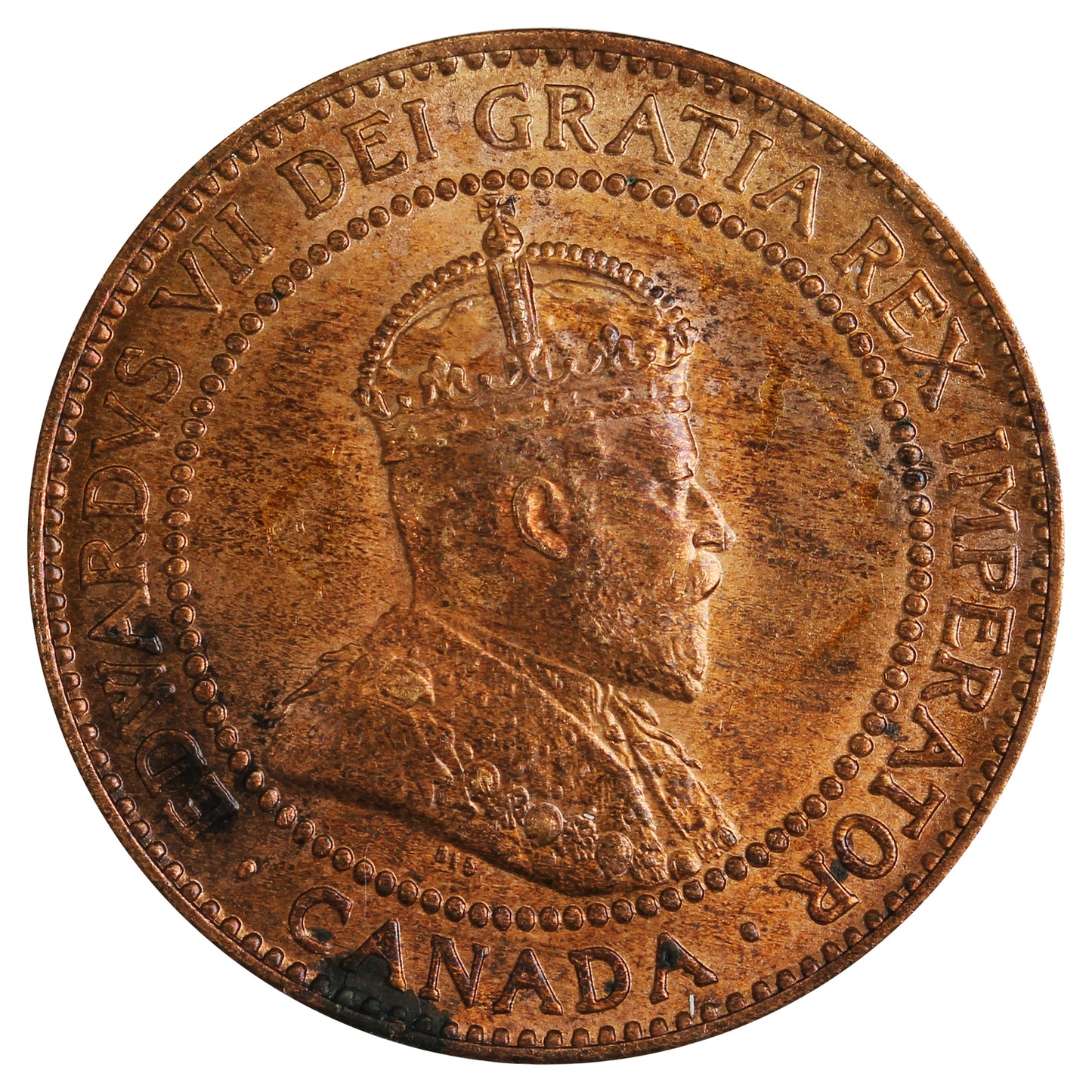 1909 Canada 1-cent Choice Brilliant Uncirculated (MS64) Bent