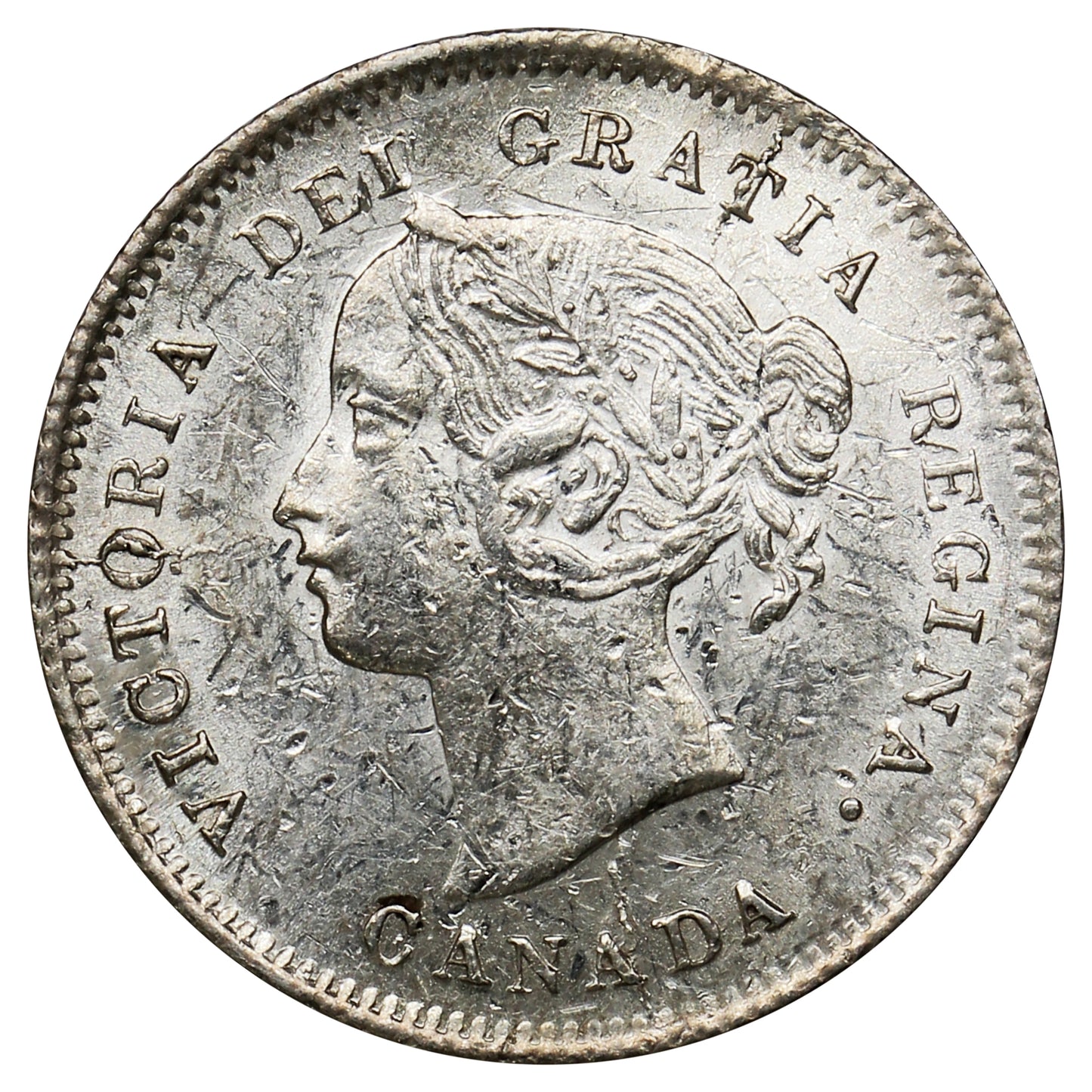 1871 Canada 5-cents AU-UNC (AU55) Marks