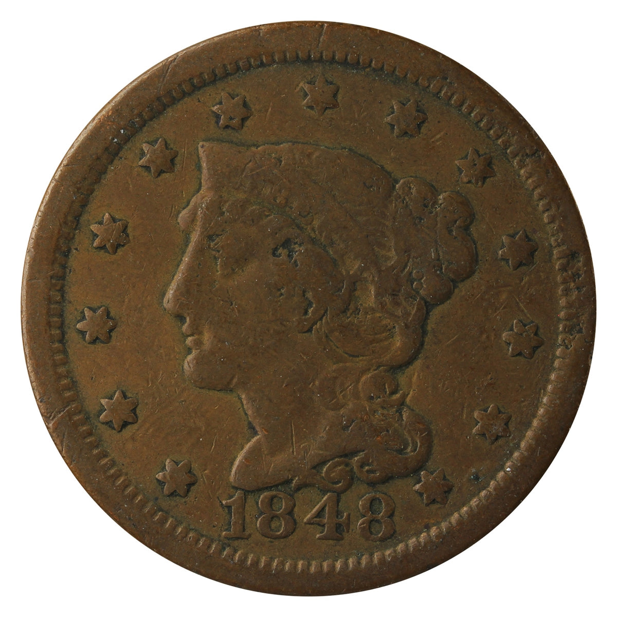 1848 USA Cent Very Good (VG-8)