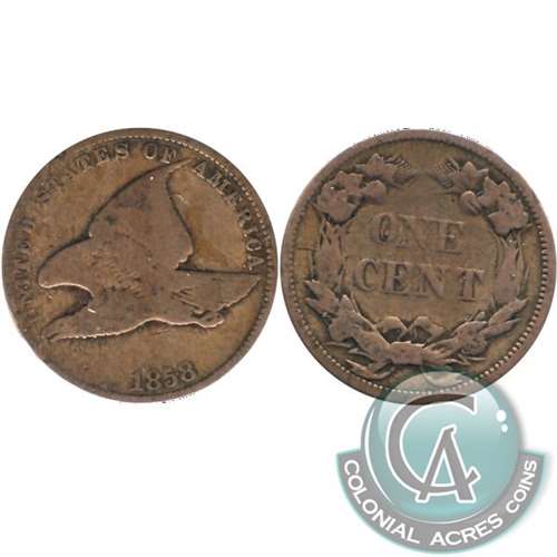 1858 Large Letters USA Cent G-VG (G6)