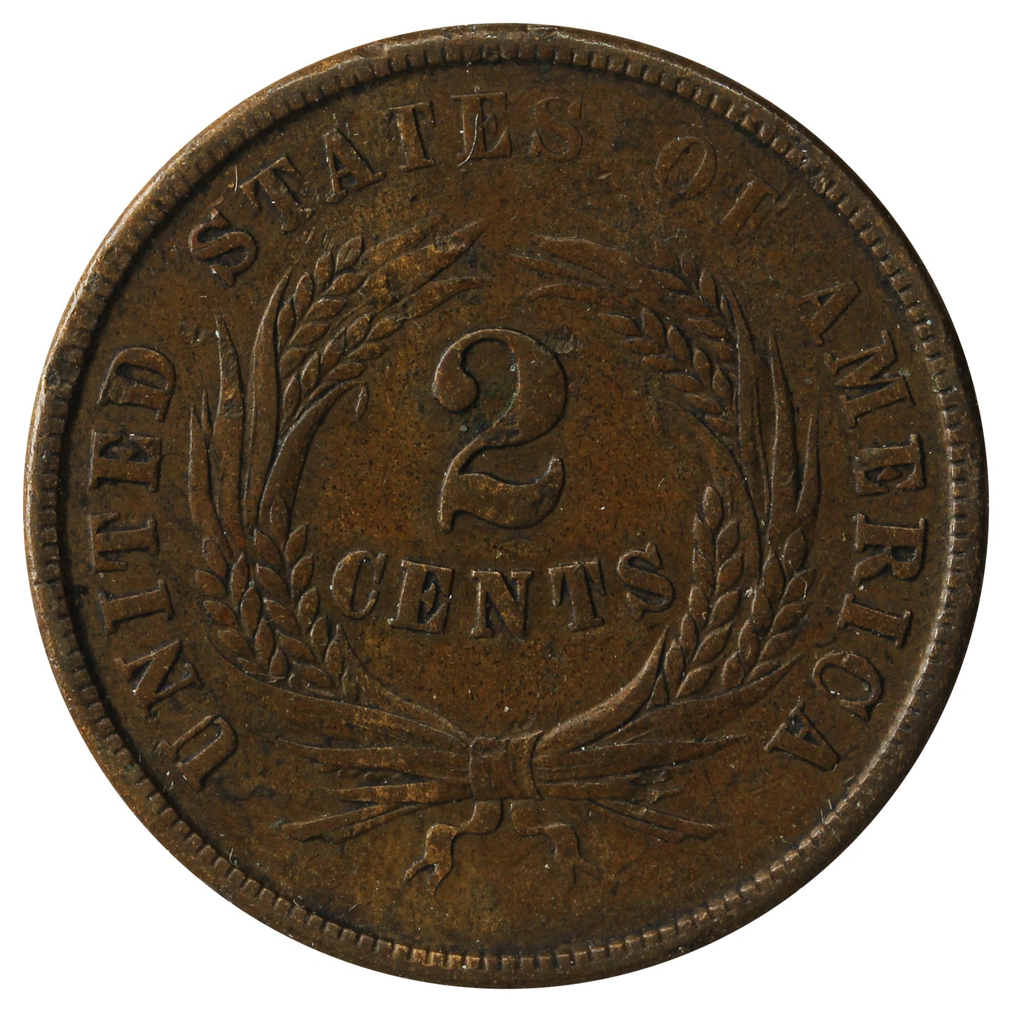 1864 Large Motto USA 2-cents Extra Fine (EF40) $
