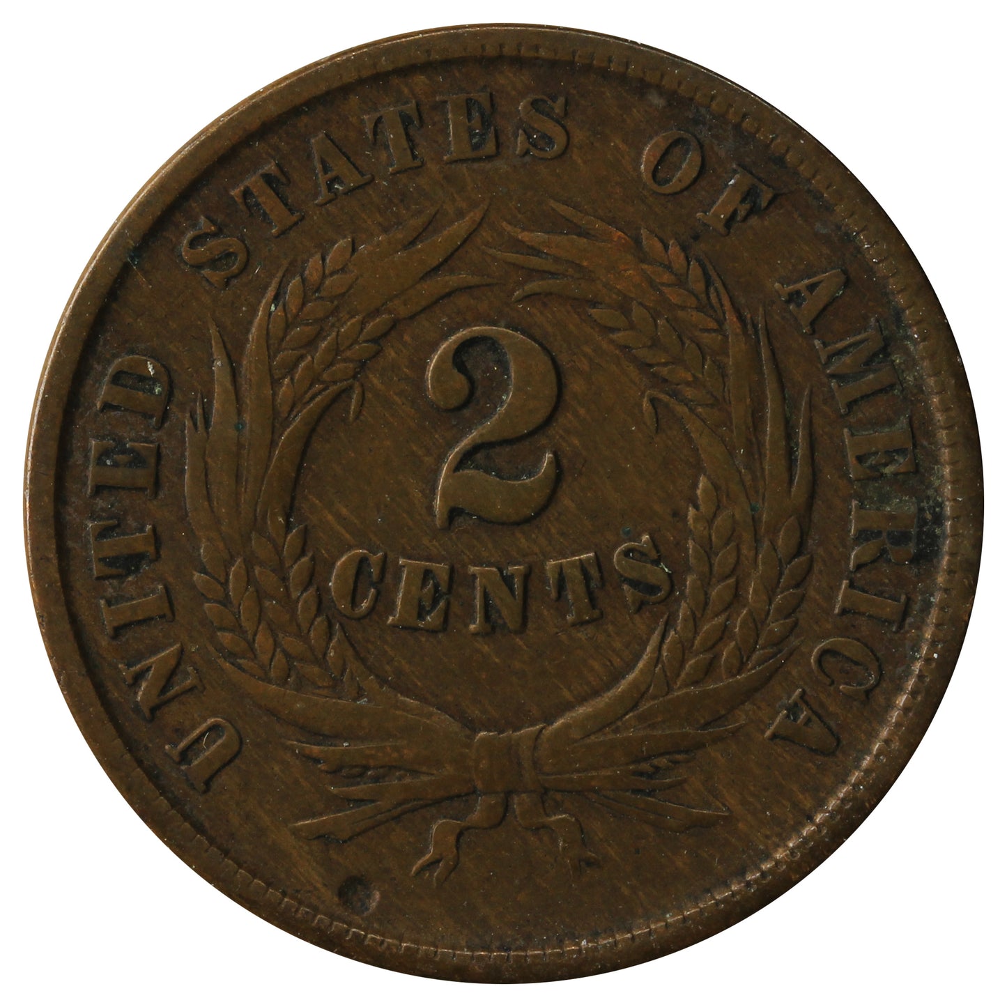 1864 Large Motto USA 2-cents F-VF (F15)