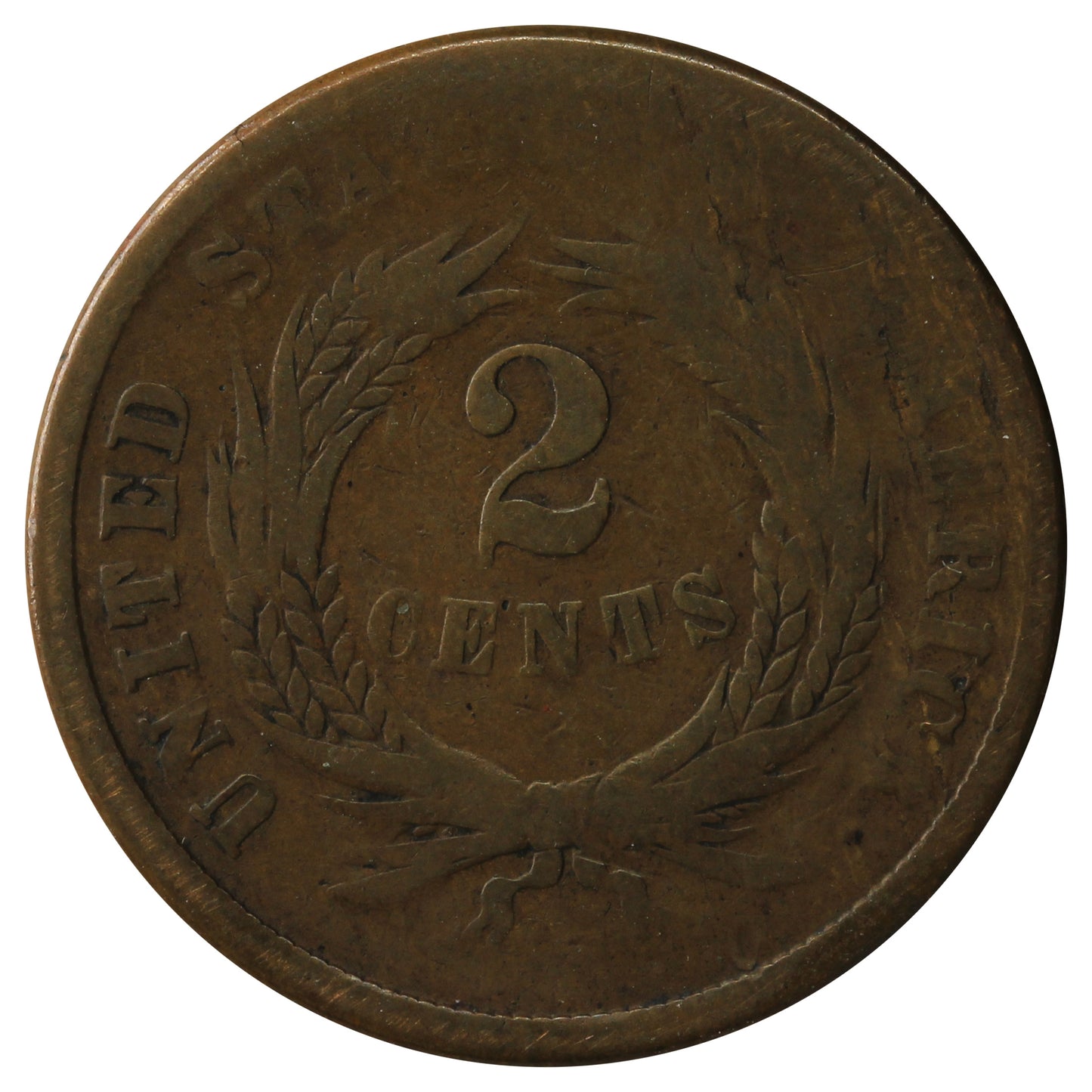 1864 Large Motto USA 2-cents G-VG (G6)