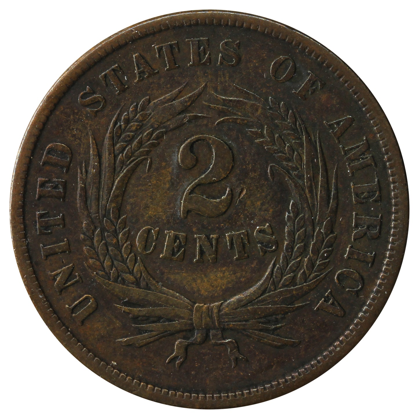 1864 Large Motto USA 2-cents VF-EF (VF30)