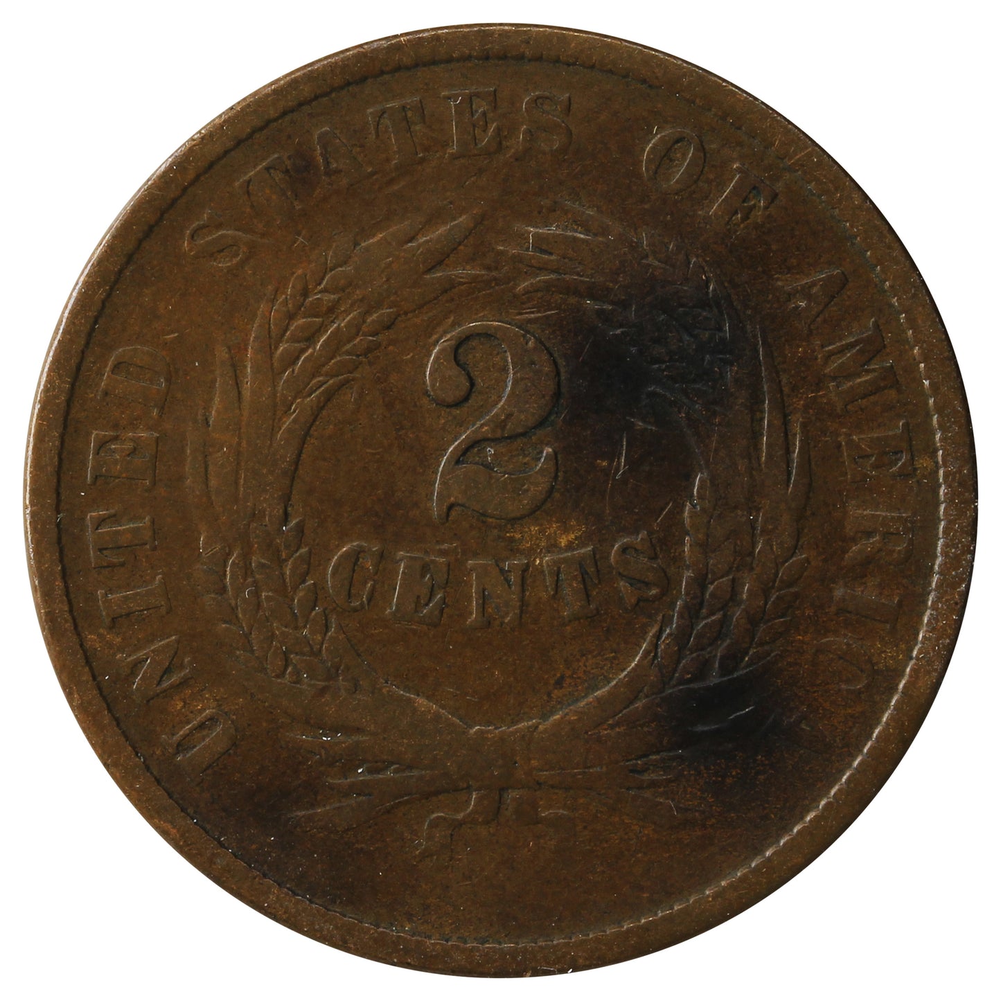 1864 Large Motto USA 2-cents VG-F (VG10)