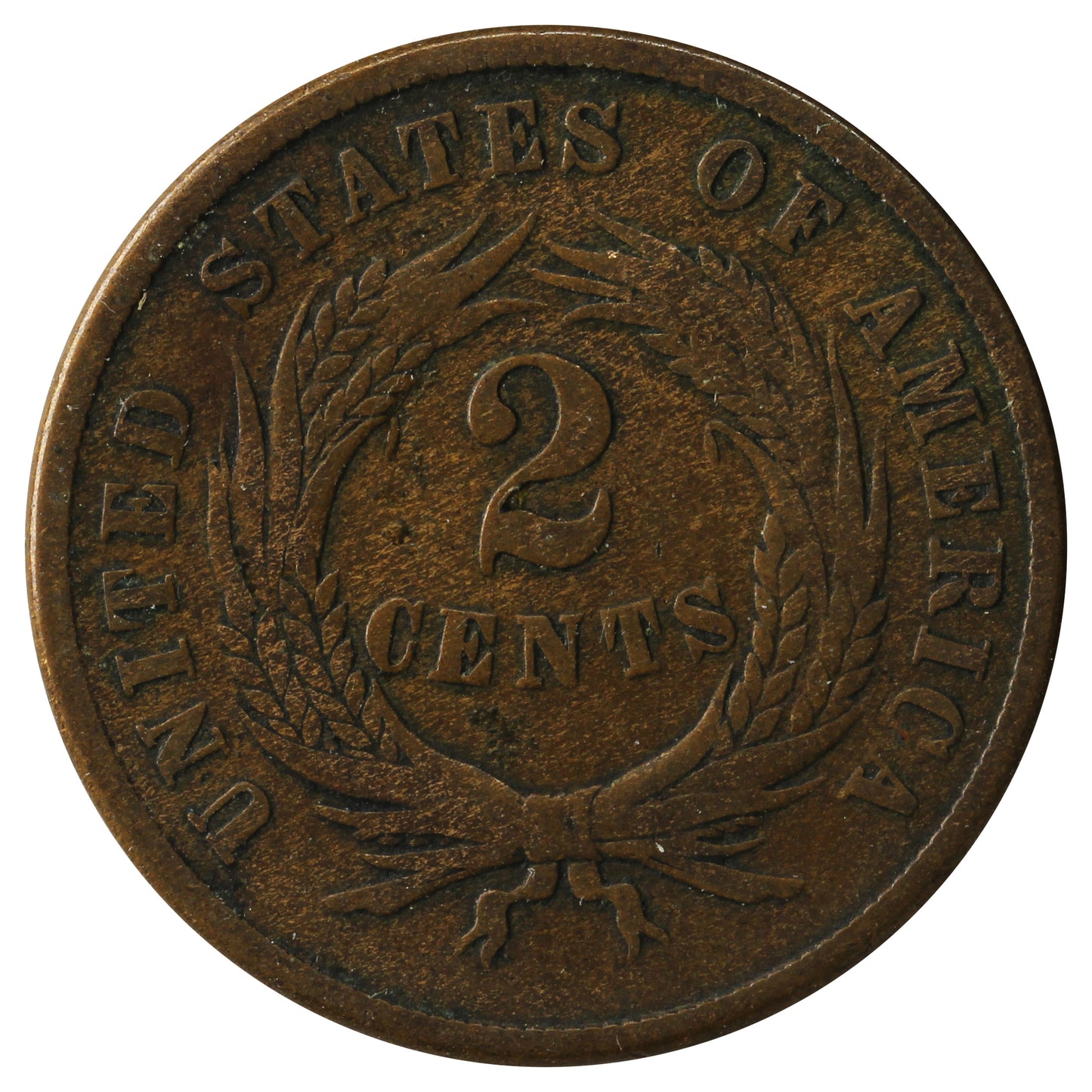 1865 USA 2 Cents Fine (F12)