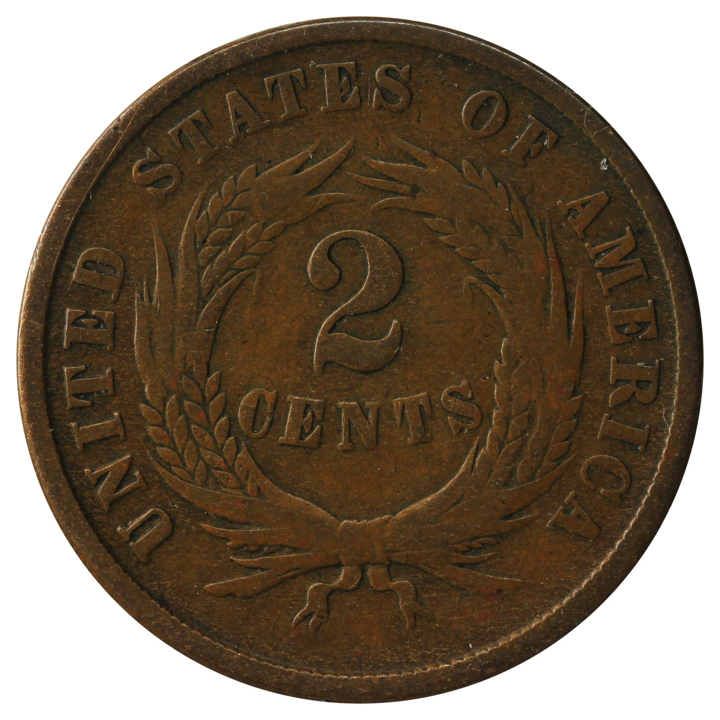 1865 USA 2 Cents Very Good (VG8)