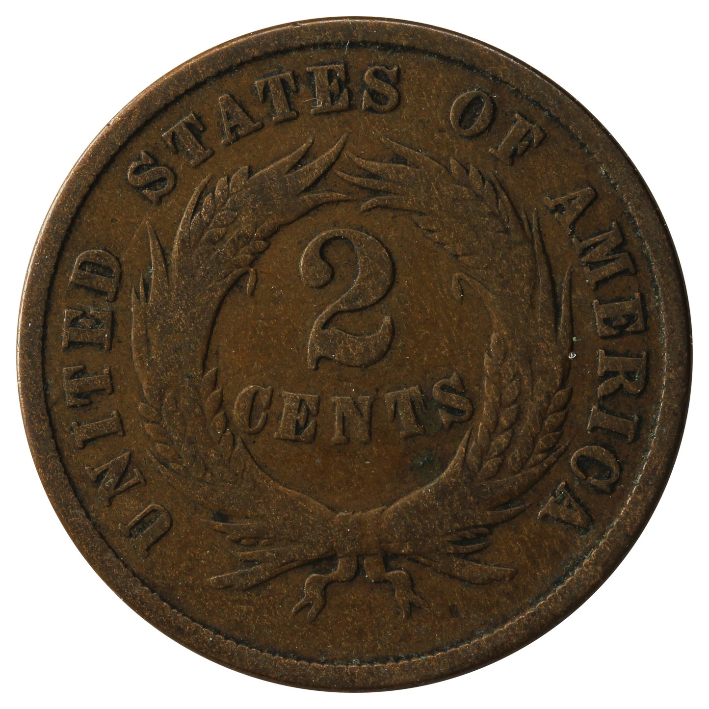 1868 USA 2 Cents Very Good (VG8)