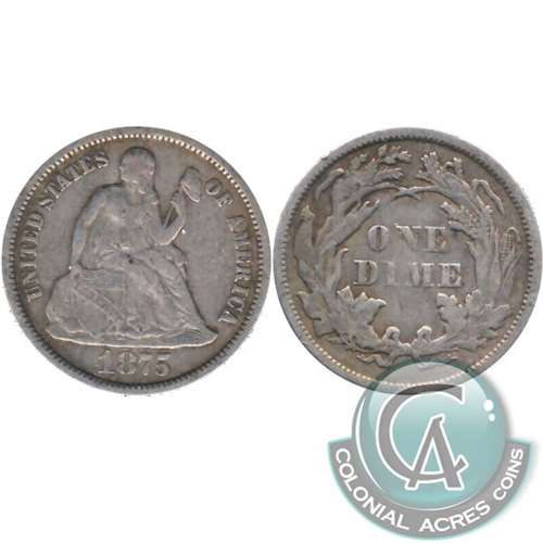 1875 USA Dime Very Fine (VF20)