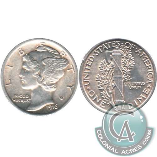 1916 Mercury USA Dime Almost Uncirculated (AU50)