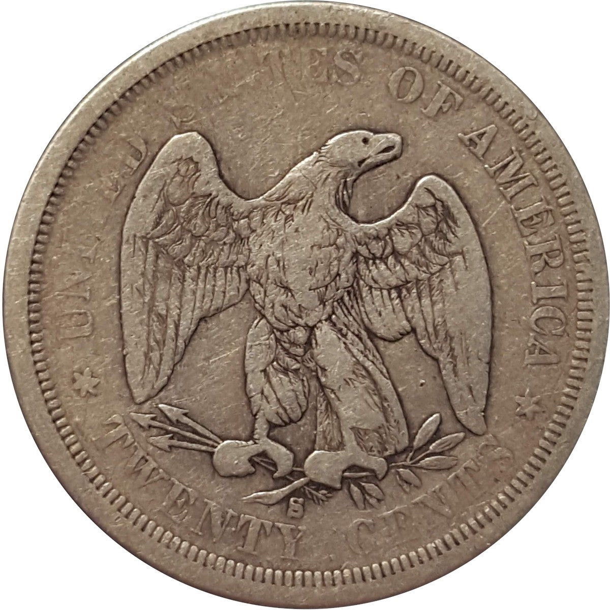 1875 S USA 20 Cents VG-F (VG10) $