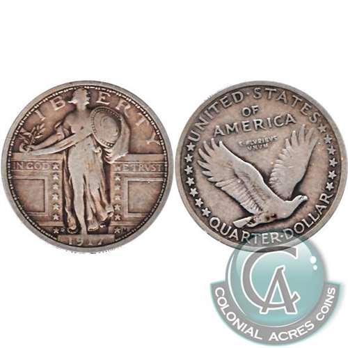 1917 D Var. 1 USA Quarter Fine (F12) $