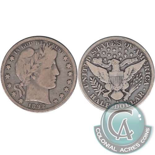 1892 S USA Half Dollar Very Good (VG8) $