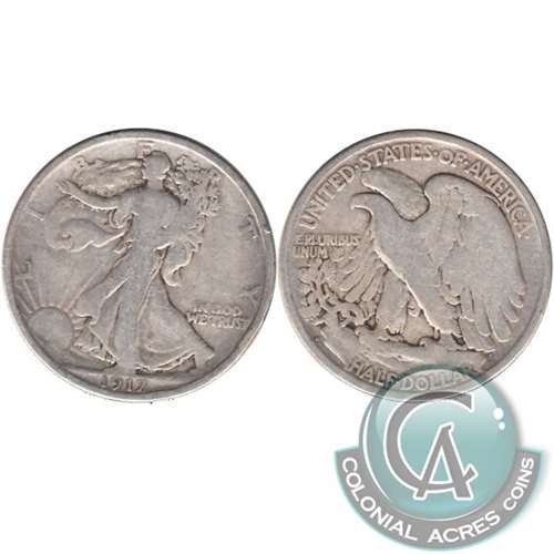 1917 D Reverse Mintmark USA Half Dollar Very Good (VG8)