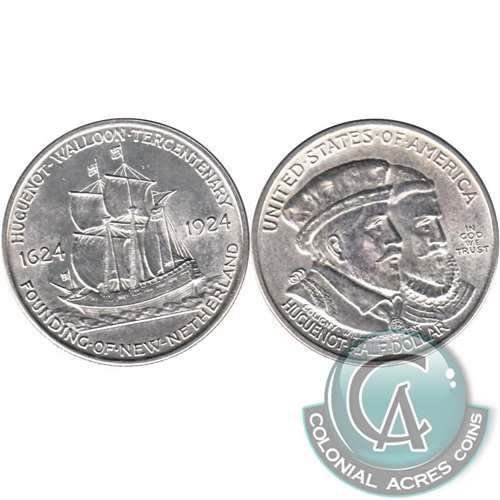 1924 Huguenot Walloon Tercentenary USA Half Dollar Choice BU (MS64) $