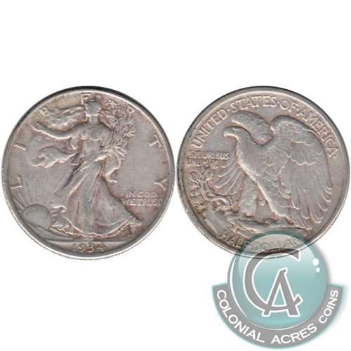 1934 D USA Half Dollar VF-EF (VF30)