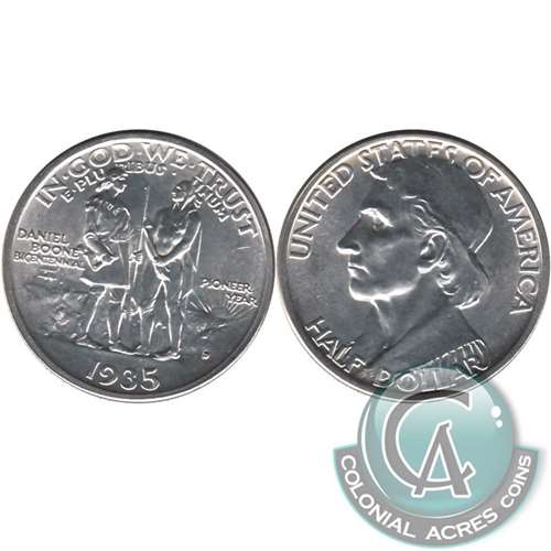 1935 D Daniel Boone Bicentennial US Half Dollar Brilliant UNC. (MS63) $