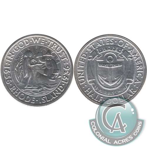 1936 Rhode Island Tercentenary USA Half Dollar UNC+ (MS62) $