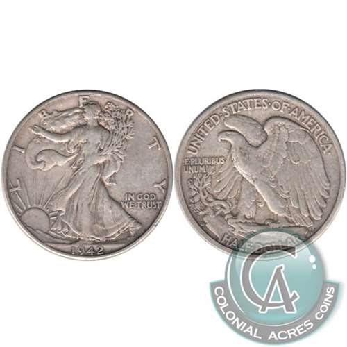1942 D USA Half Dollar Very Fine (VF20)