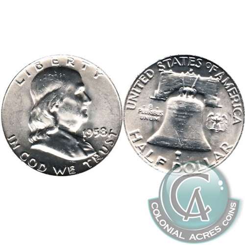 1958 D USA Half Dollar Choice Brilliant Uncirculated (MS64)