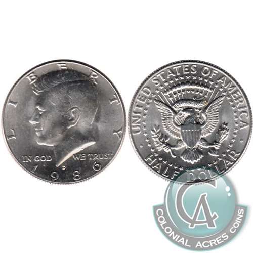 1986 D USA Half Dollar Brilliant Uncirculated (MS63)