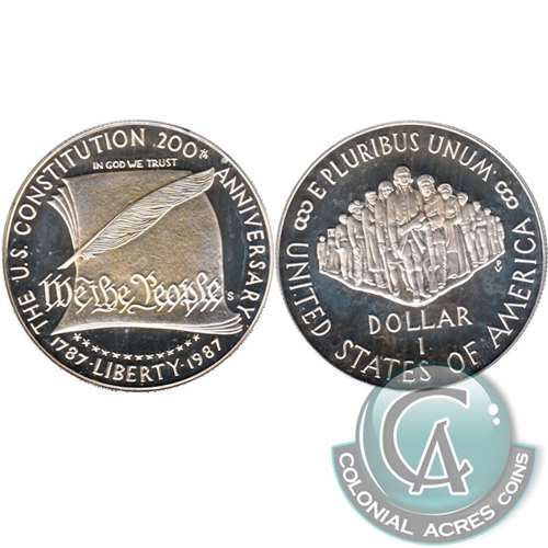 1987 S U.S. Constitution USA Dollar Silver Proof