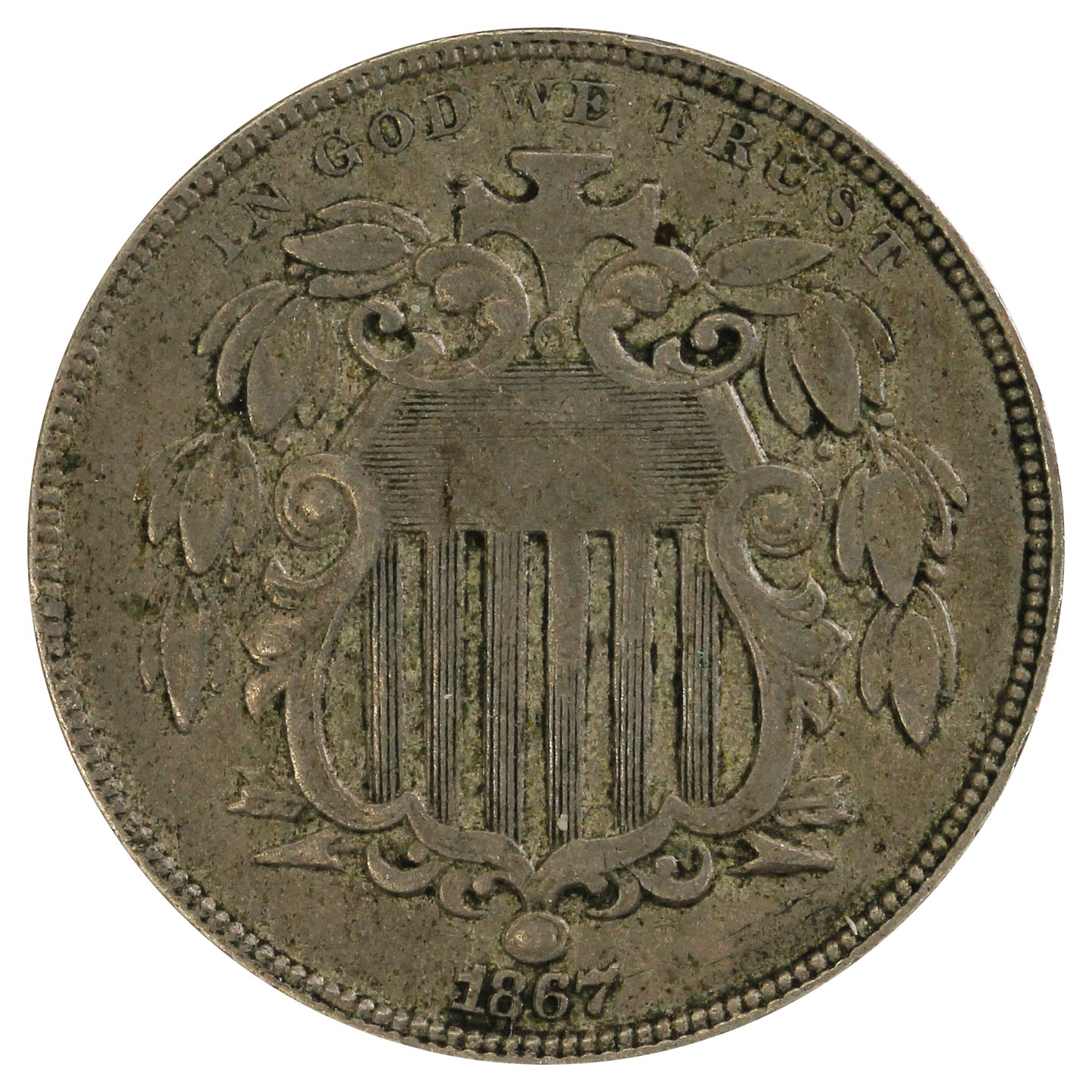 1867 Rays USA Nickel VF-EF (VF30) $