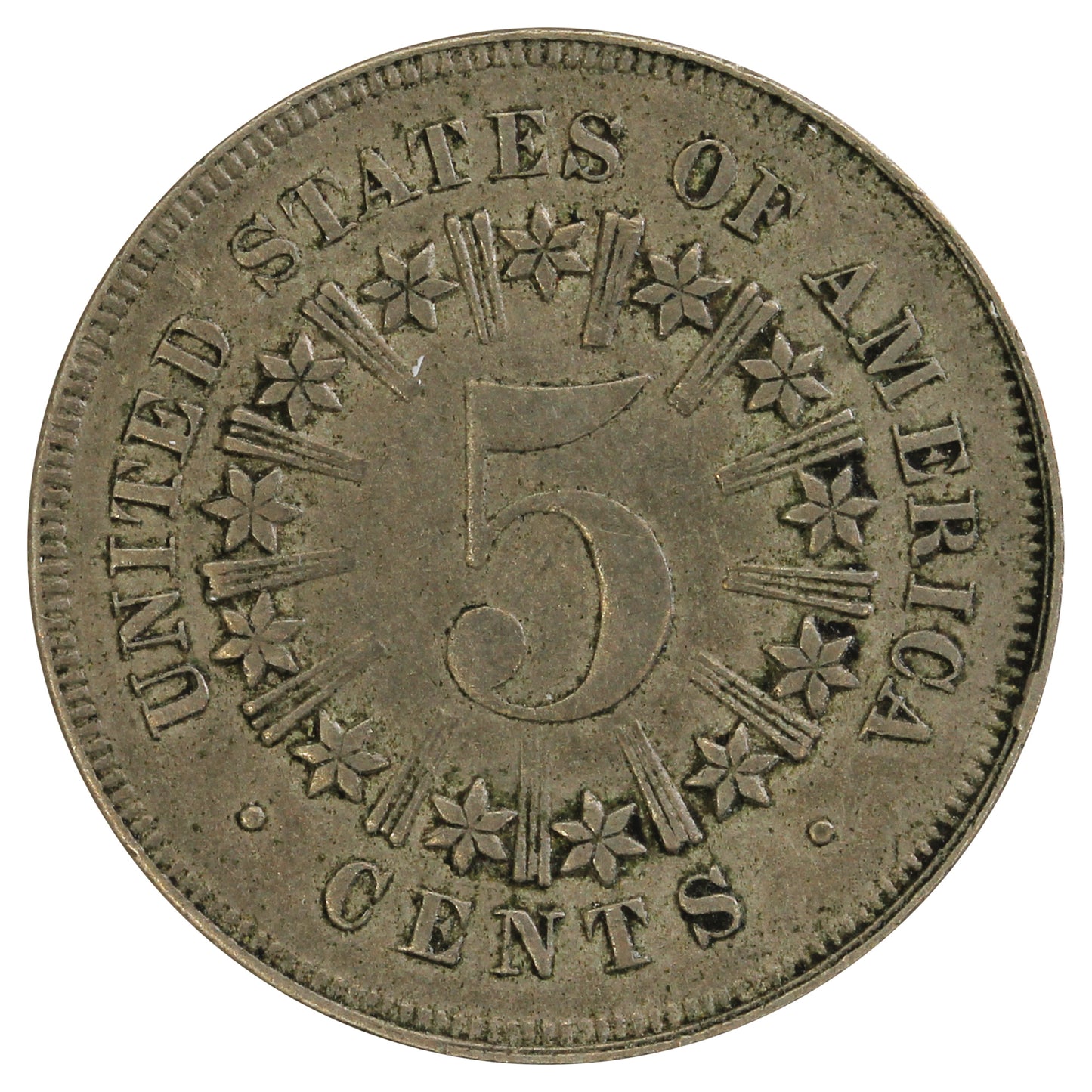 1867 Rays USA Nickel VF-EF (VF30) $