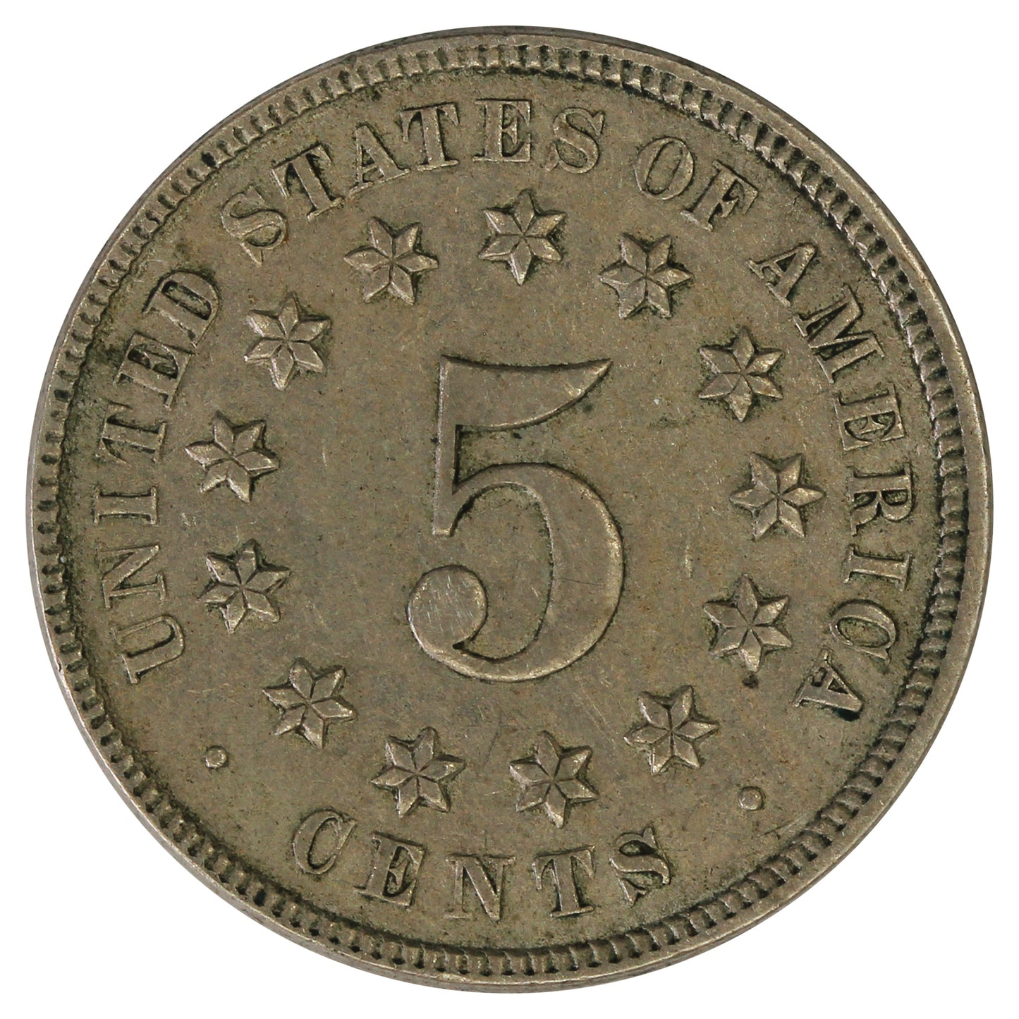 1873 Open 3 USA Nickel Extra Fine (EF40) $