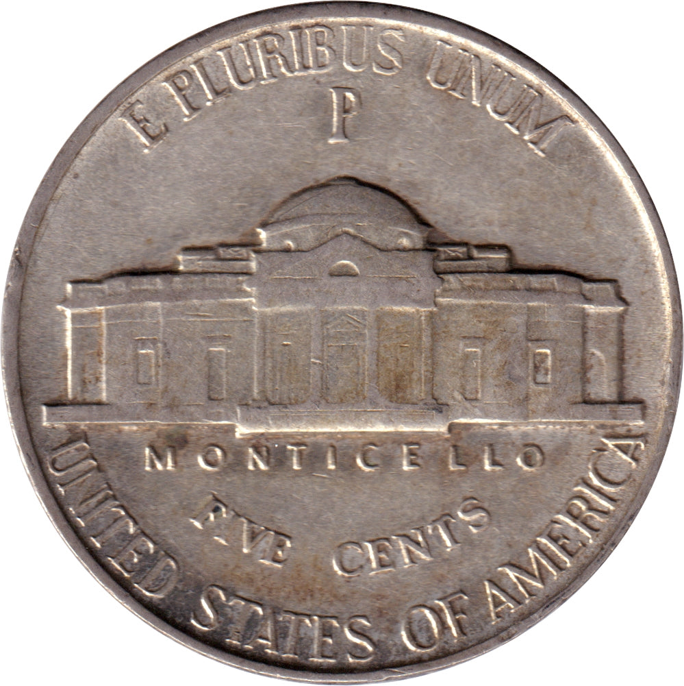 1943 P USA Silver Nickel Almost Uncirculated (AU50)