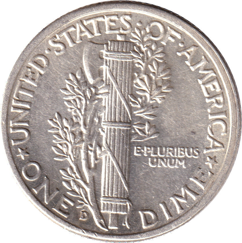 1943 D USA Dime AU-UNC (AU55)