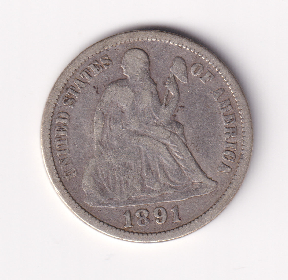 1891 USA Dime Fine (F12)