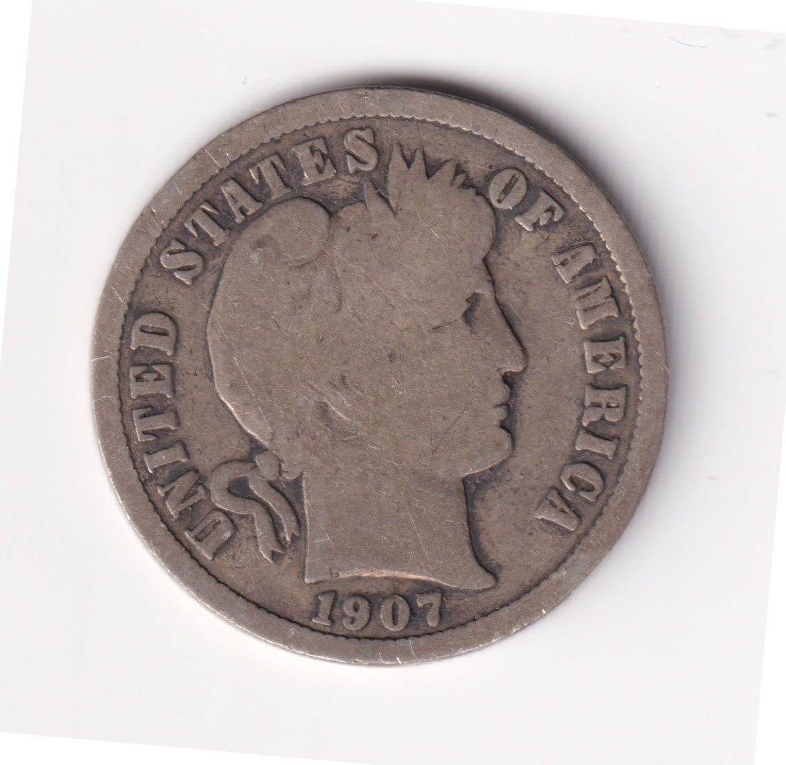 1907 S USA Dime G-VG (G6)