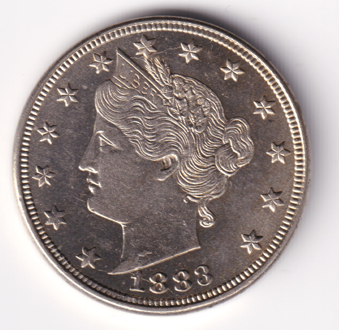 1883 USA No Cents Nickel AU-58
