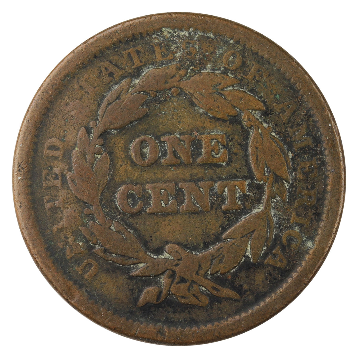 1841 USA Cent Fine (F12) C.C. Reed Counterstamped $