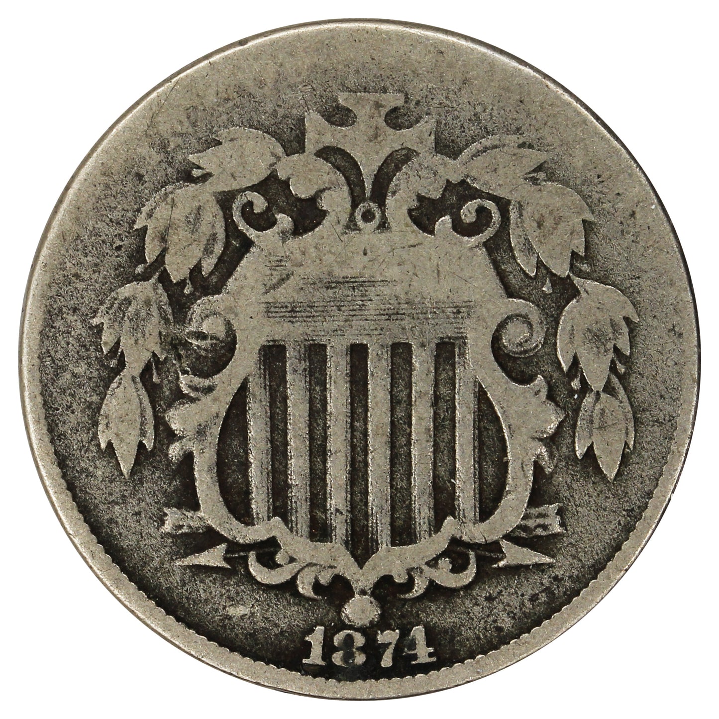1874 USA Nickel About Good (AG3)
