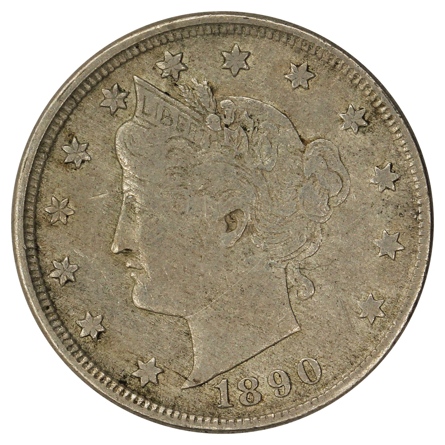 1890 USA Nickel F-VF (F15)